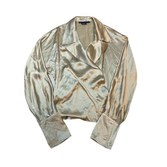 Ralph Lauren Champagne Silk Wrap Blouse - Picture 1 of 9